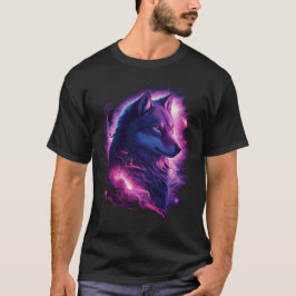 Camiseta Lobo cósmico: naturaleza majestuosa y fusión unive