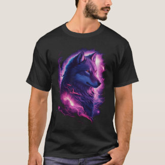 Camiseta Lobo cósmico: naturaleza majestuosa y fusión unive