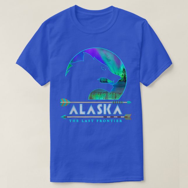 Camiseta Lobo de Alaska con Aurora Borealis Sno (Diseño del anverso)