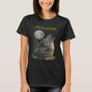 Camiseta lobo de Alaska y luna