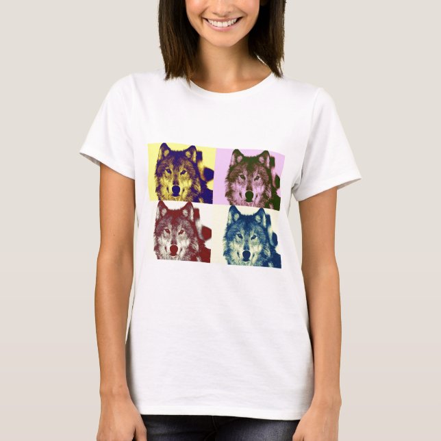 Camiseta Lobo de arte pop (Anverso)