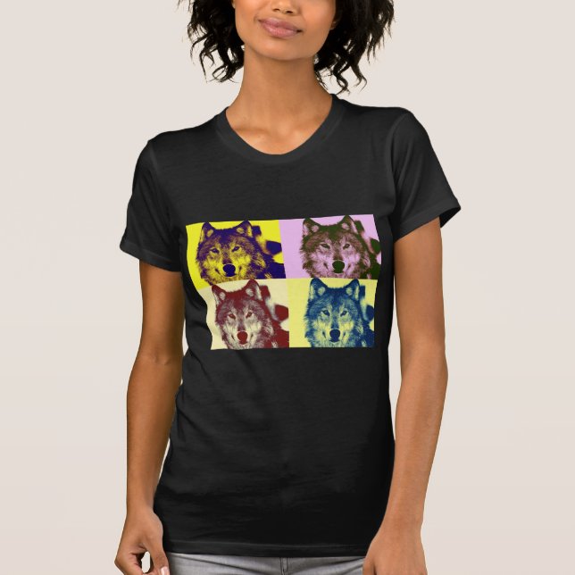 Camiseta Lobo de arte pop (Anverso)