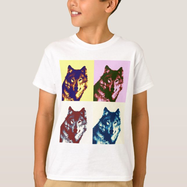 Camiseta Lobo de arte pop (Anverso)