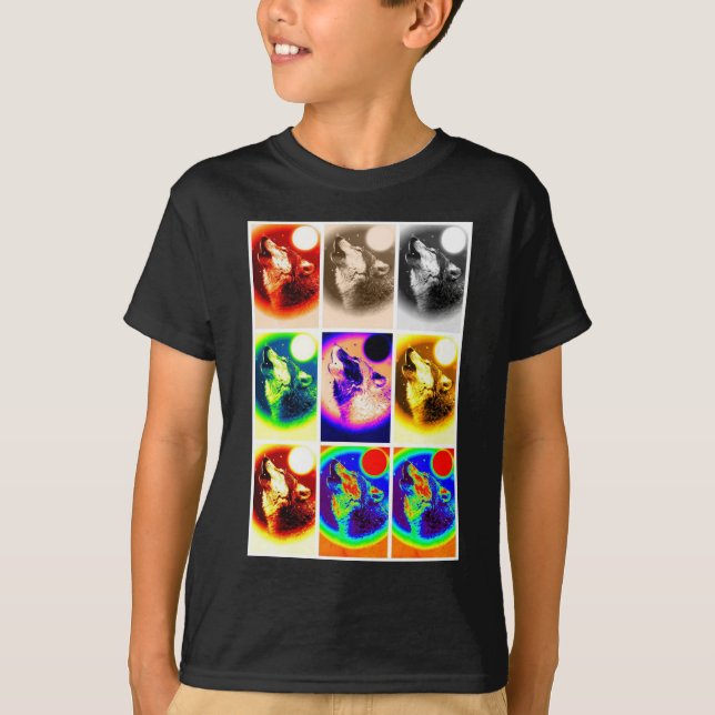 Camiseta Lobo de arte pop (Anverso)