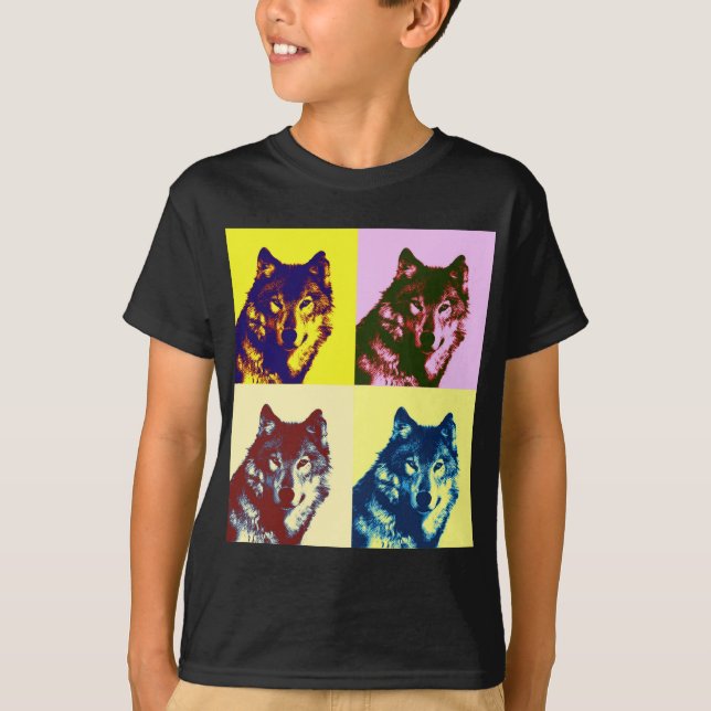 Camiseta Lobo de arte pop (Anverso)