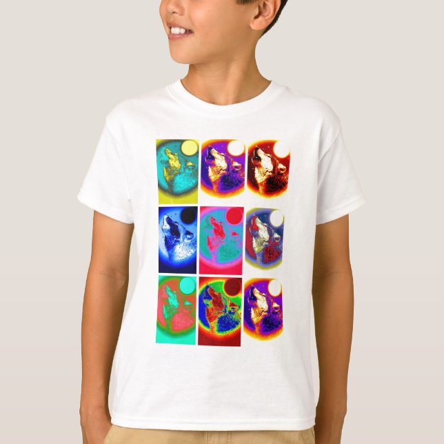 Camiseta Lobo de arte pop (Anverso)