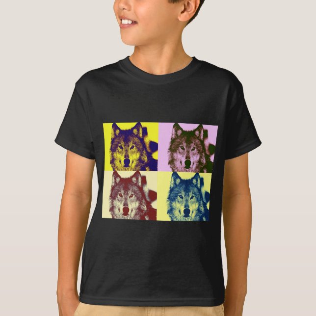 Camiseta Lobo de arte pop (Anverso)
