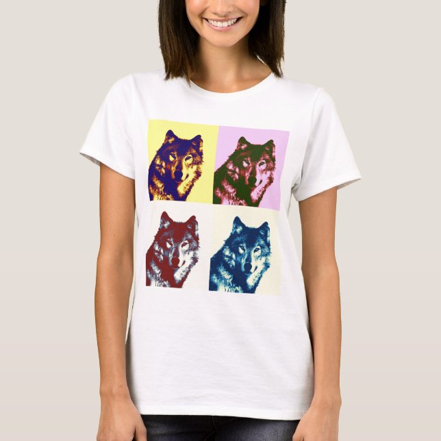 Camiseta Lobo de arte pop (Anverso)