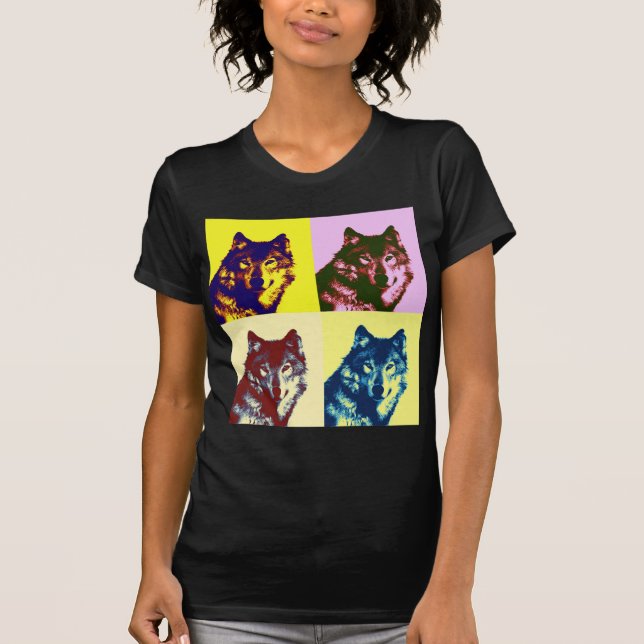Camiseta Lobo de arte pop (Anverso)