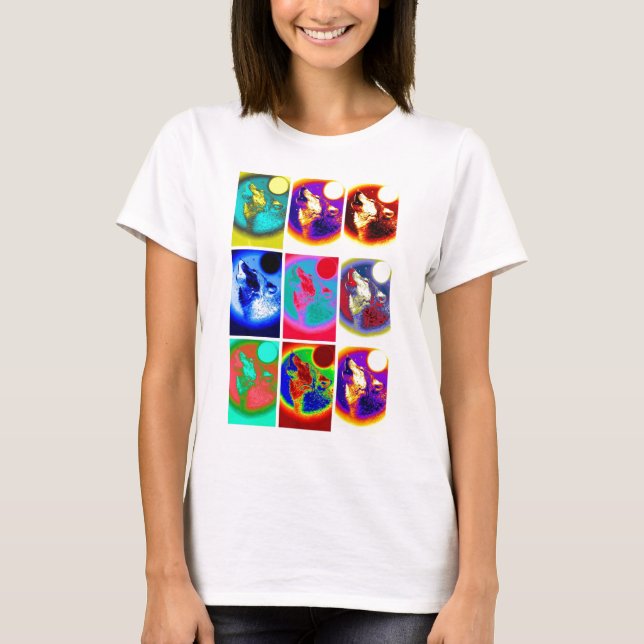 Camiseta Lobo de arte pop (Anverso)