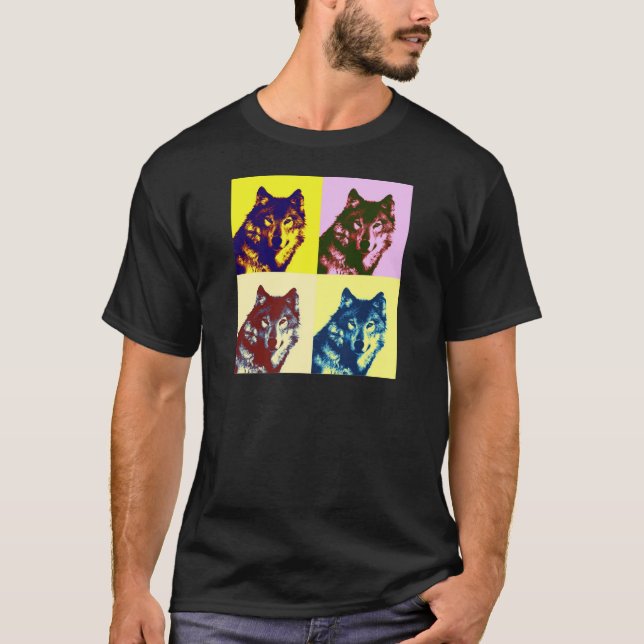 Camiseta Lobo de arte pop (Anverso)