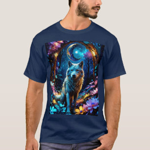 Camiseta Lobo de colores metálicos coloridos