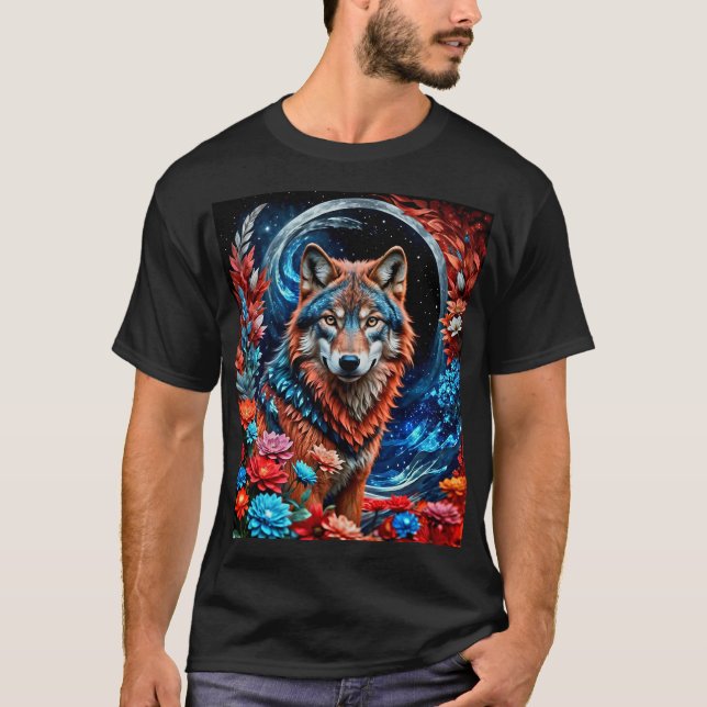 Camiseta Lobo de colores patrióticos (Anverso)
