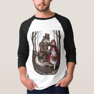 Camiseta Lobo de Cuento de Hadas Oscuro & Caperucita Roja