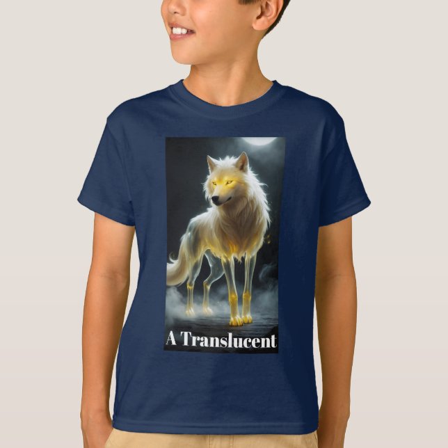 Camiseta "Lobo de fantasía translúcido" diseñado (Anverso)