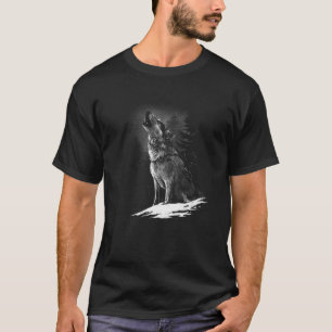 Camiseta Lobo de hombres gritando en el Ecli de la luna de 
