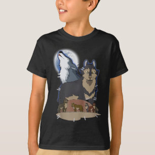 Camiseta Lobo de Hunter en la luna lobo gris cazando a Anim