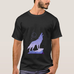 Camiseta Lobo de la luna llena de vida silvestre para las m