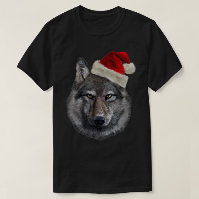 Camiseta Lobo de la madera en Santa Hat Todos los días son  (Diseño del anverso)