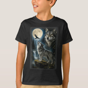 Camiseta Lobo de la naturaleza bosque árboles lobos animal