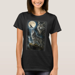 Camiseta Lobo de la naturaleza bosque árboles lobos animal