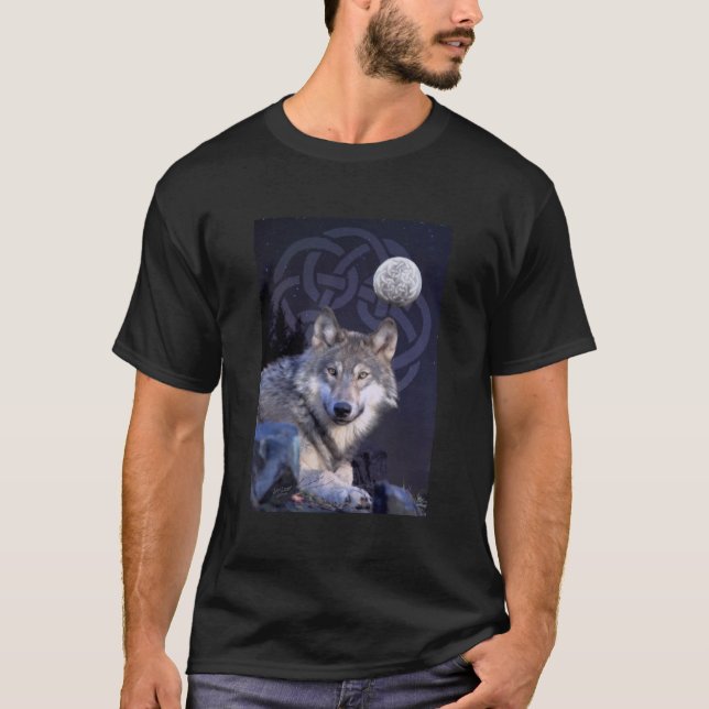 Camiseta Lobo de la noche con el nudo céltico (Anverso)