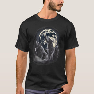Camiseta Lobo De La Noche En Moon Unique Nature Lover