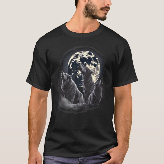 Camiseta Lobo De La Noche En Moon Unique Nature Lover (Anverso)