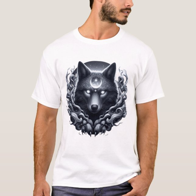 Camiseta "Lobo de la sombra lunar - Guardián del reino míst (Anverso)