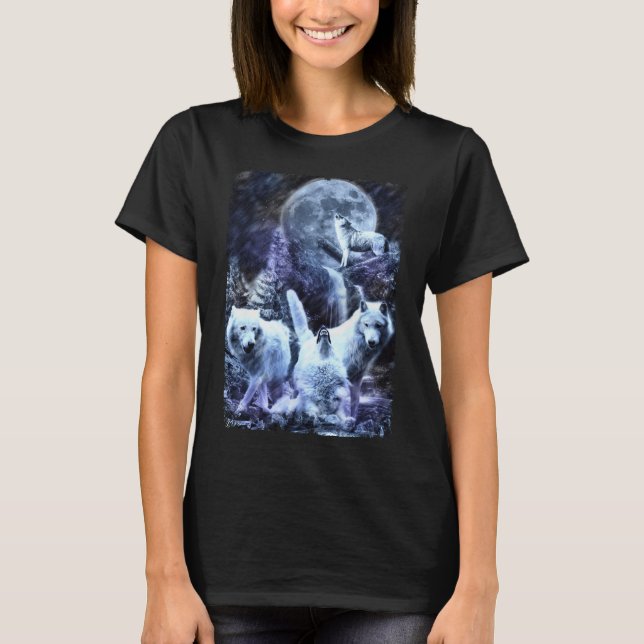 Camiseta Lobo de los lobos de los animales del bosque de in (Anverso)