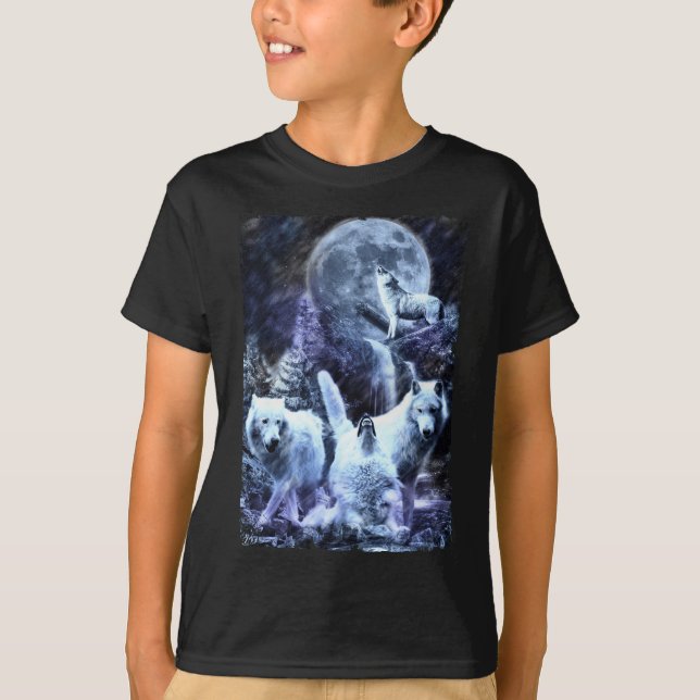 Camiseta Lobo de los lobos de los animales del bosque de in (Anverso)