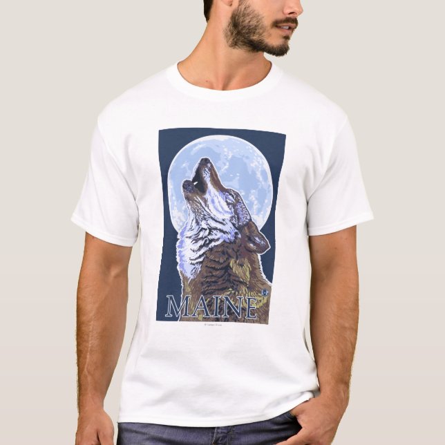 Camiseta Lobo de MaineHowling (Anverso)