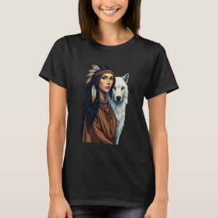 Camiseta Lobo de mujeres nativas estadounidenses ama a los