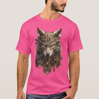 Camiseta Lobo De Vapor De Vapor De Vapor Con Maquinaria Y M