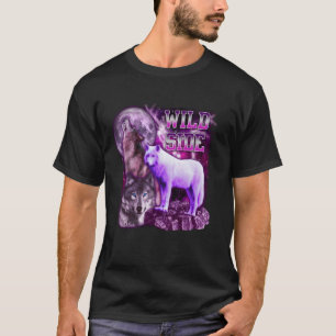 Camiseta Lobo del lado salvaje en la galaxia de la luna div