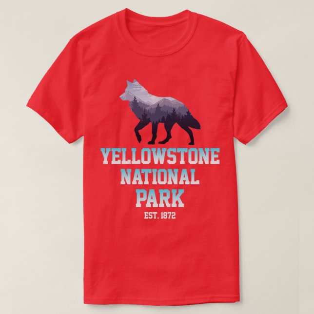 Camiseta Lobo del Parque Nacional Yellowstone (Diseño del anverso)