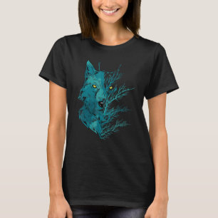 Camiseta Lobo depredador bosque animal luz de la luna Lobo