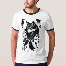 Camiseta lobo, depredador, soñador, amuleto, talismán