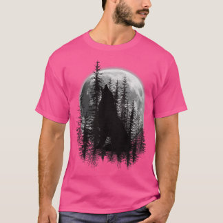 Camiseta lobo en el bosque