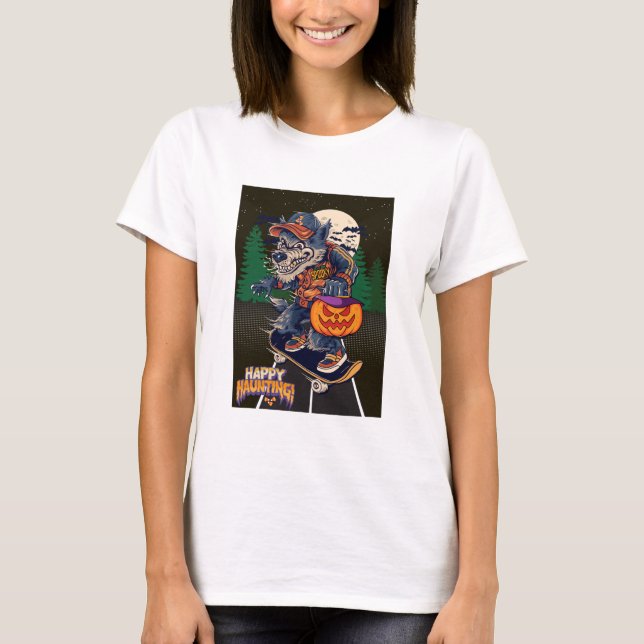 CAMISETA LOBO EN HALLOWEEN (Anverso)