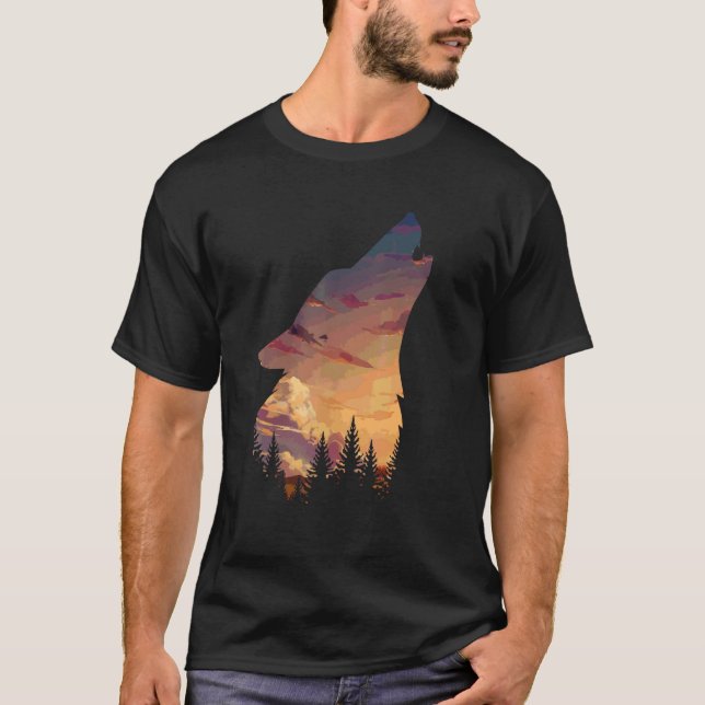 Camiseta Lobo En La Luna Lámpara Perro Lástima (Anverso)