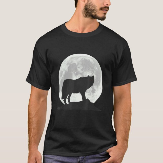 Camiseta Lobo En Luz De La Luna - Guay Perro Completo Perro (Anverso)