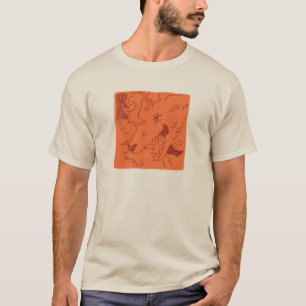 Camiseta lobo en rojo
