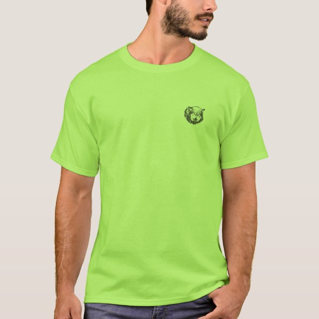 Camiseta Lobo enojado en negro (Anverso)