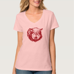 Camiseta Lobo enojado en rojo
