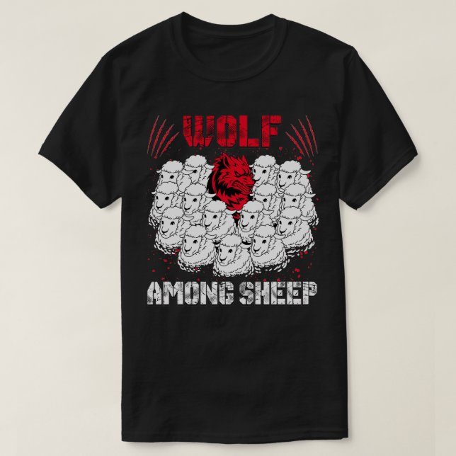 Camiseta Lobo entre ovejas No soy uno de los patrioteros (Diseño del anverso)