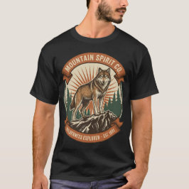 Camiseta Lobo Espiritual de Montaña Vintage - Explorador de