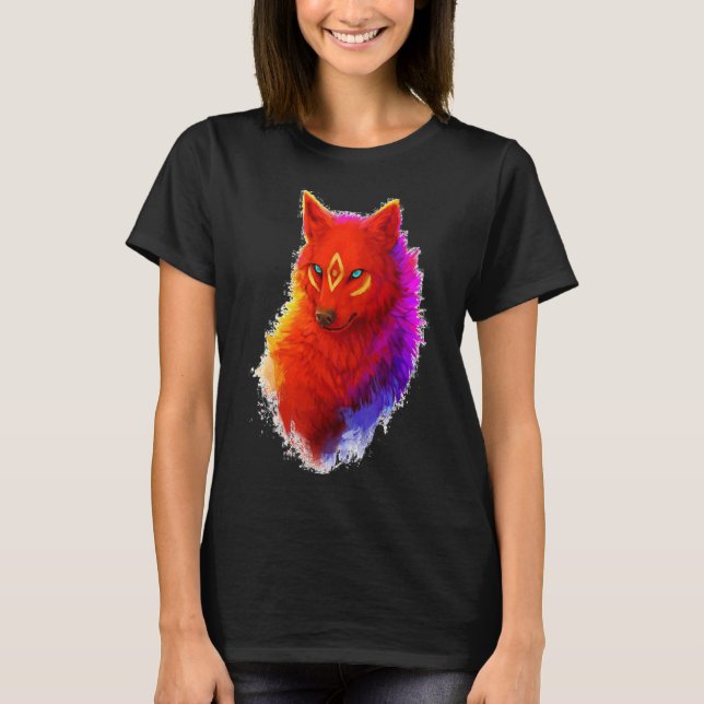 Camiseta Lobo Espiritual Rojo (Anverso)