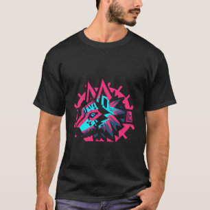 Camiseta Lobo estilo ciberpunk
