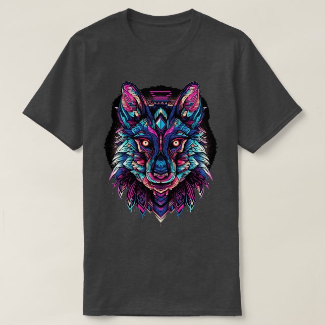 Camiseta Lobo estilo de arte DMT 6 (Diseño del anverso)